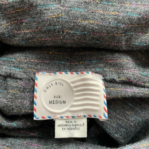 Anthropologie Postmark Liz Metallic Gray Turtleneck Shirt. Size Medium. - Picture 11 of 14